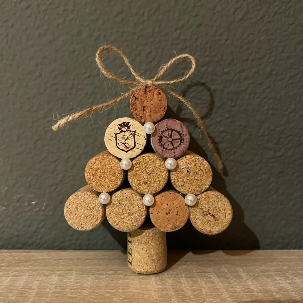 Handmade Custom Wine Cork Mini Christmas Tree